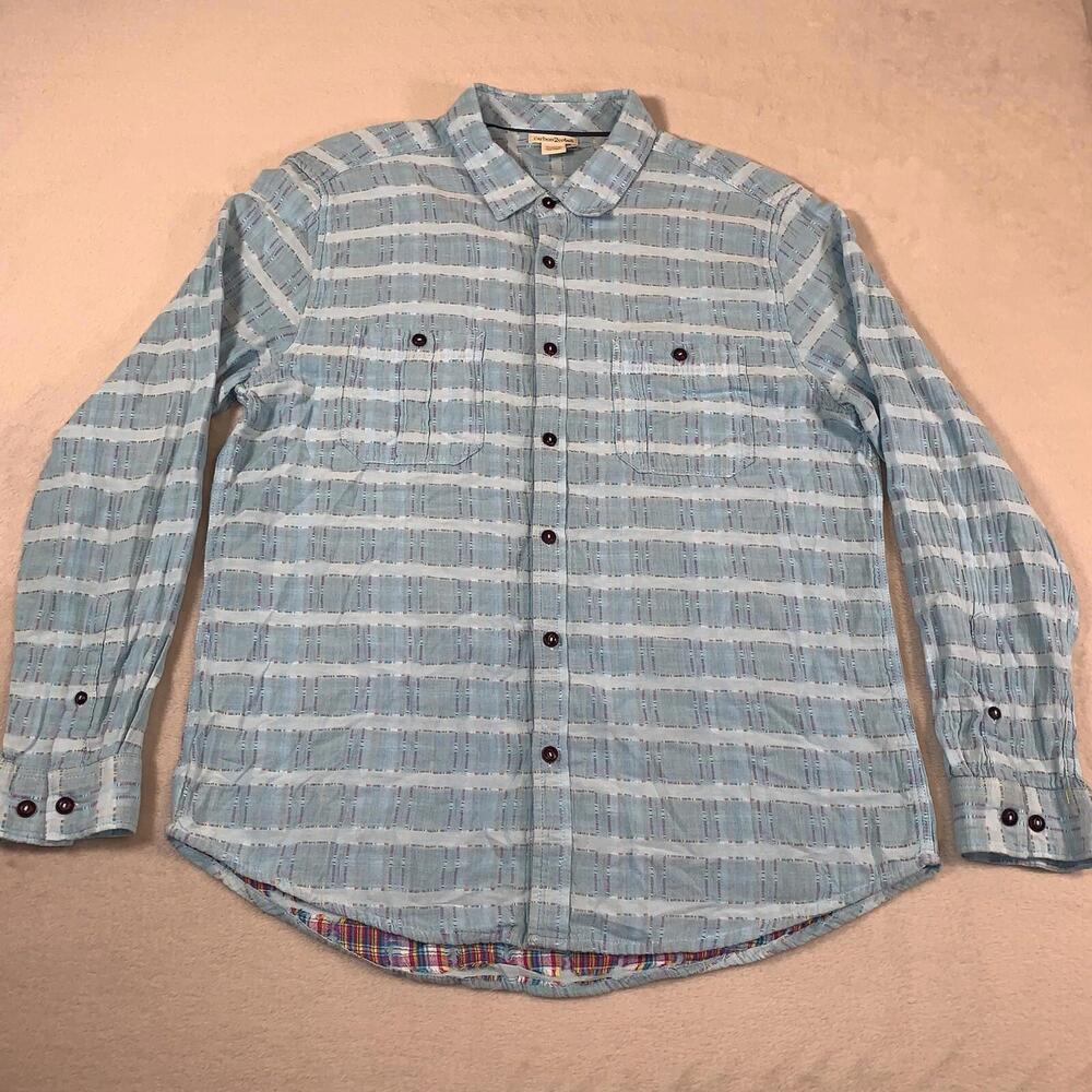 Carbon 2‎ Cobalt Shirt Men's Large Blue Long Sleeve Change Chambray Button Up